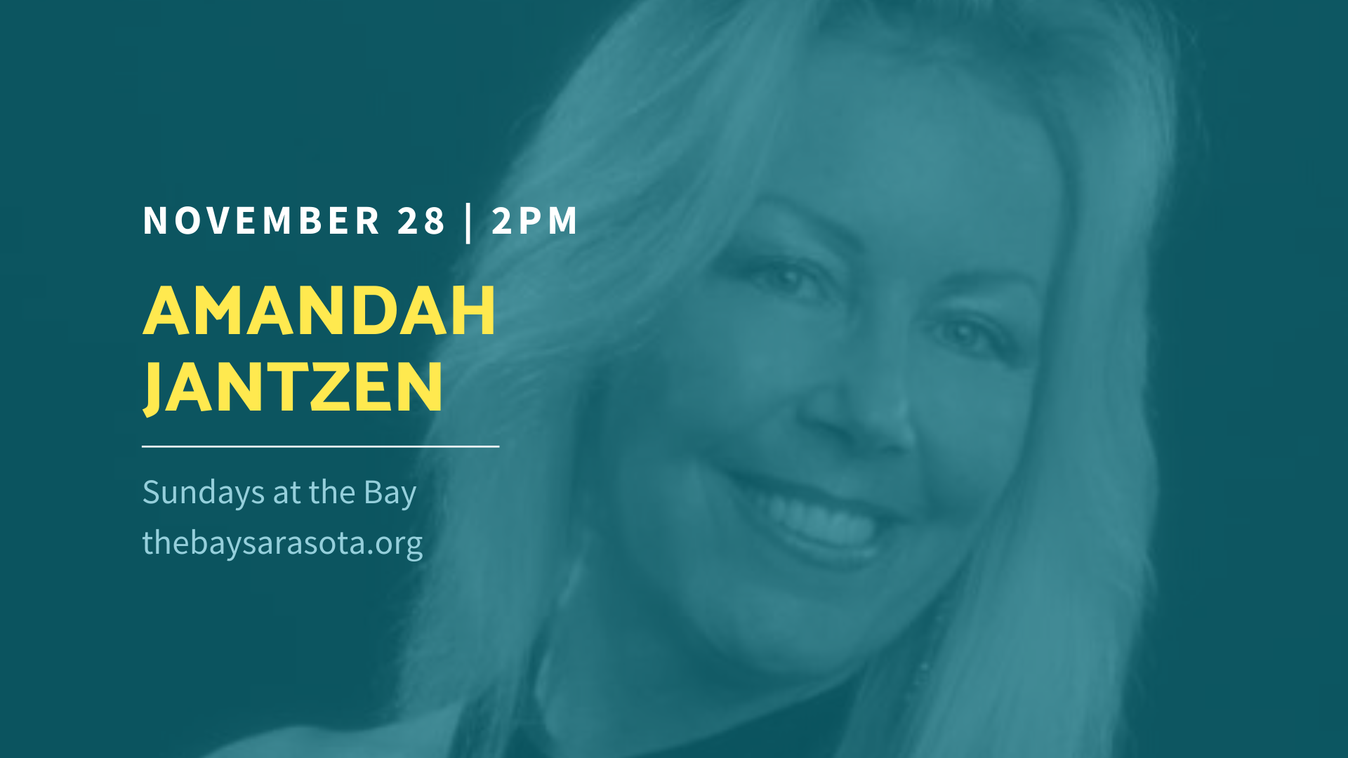 Event information for November 28th Sundays at the Bay event featuring Amandah Jantzen